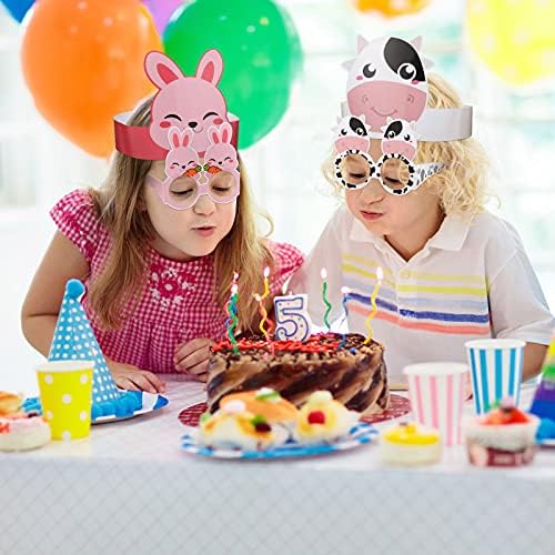 48 Pieces Farm Animal Paper Headwear Set