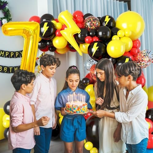 7th Birthday Balloon Arch Kit with 7 Foil Balloons