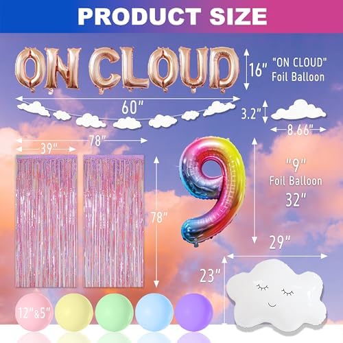 ON CLOUD 9 Birthday Decorations for Girls