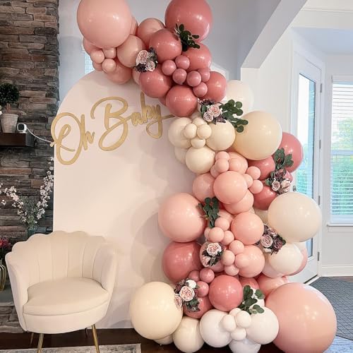 Dusty Pink Balloons 98PCS Double Stuffed Garland Kit