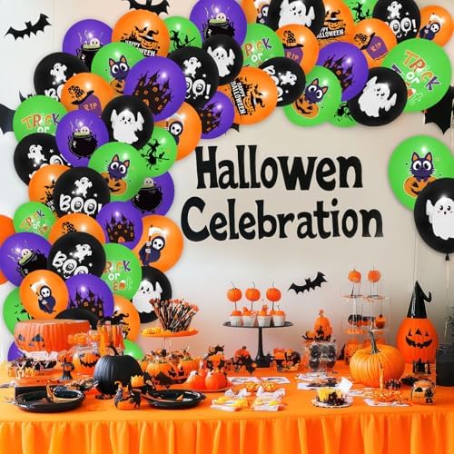 50Pcs Halloween Balloons Decorations 12 Inch Party Set