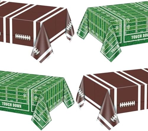 Football Tablecloths 4 Pack for Football Party Decor