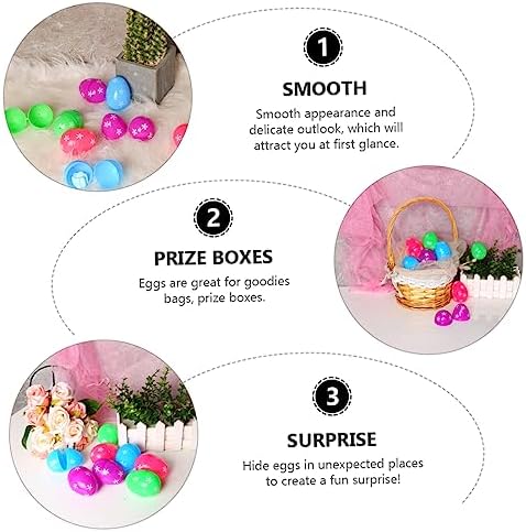 Toyvian 48Pcs Easter Eggs Fillable Plaything