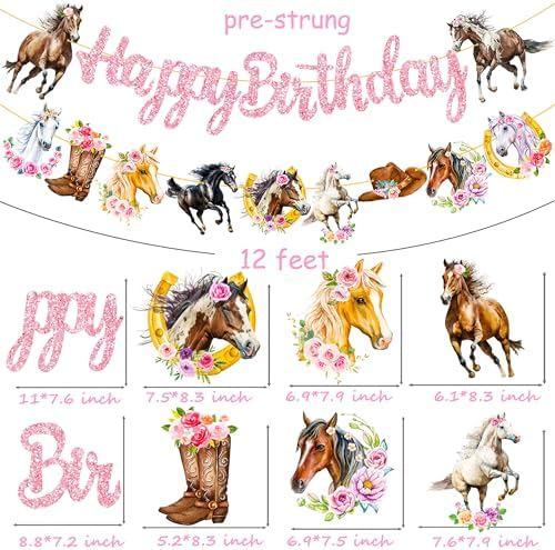 51pcs Western Cowgirl Birthday Decorations Set