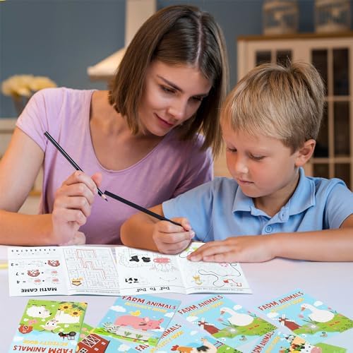 Zainpe 24Pcs Farm Animals Coloring Game Booklets
