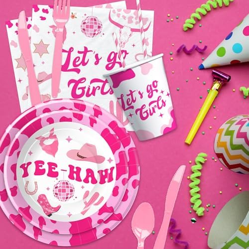 Cowgirl Theme Party Tableware Set for 24 Guests