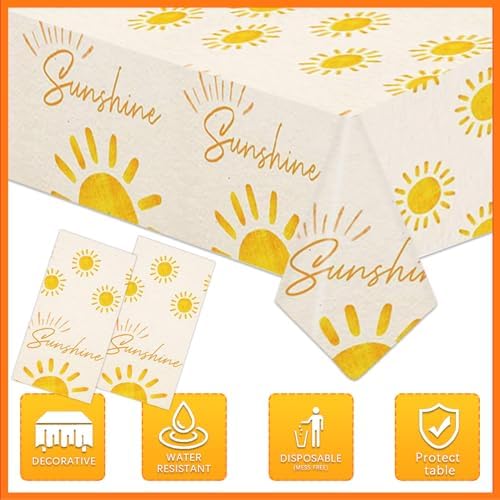 2PCS Boho Sun Tablecloths for Birthday Parties