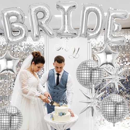 Silver Bride Balloons Decor Set for Bridal Shower
