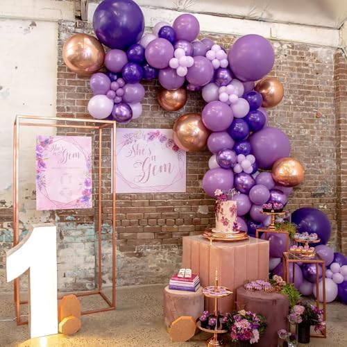 PartyWoo Dark Purple Balloons 92pcs Arch Kit Garland Decorations