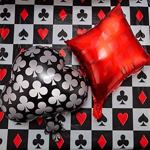 Skylety 8 Piece Casino Theme Balloons Playing Cards Decoration Kit