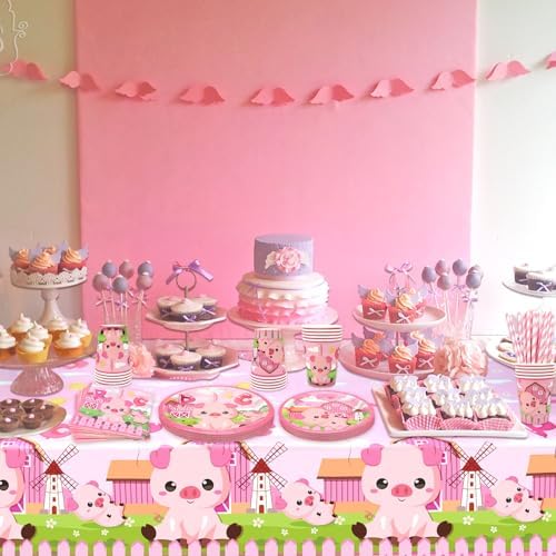 Pink Pig Birthday Party Tableware Set 20