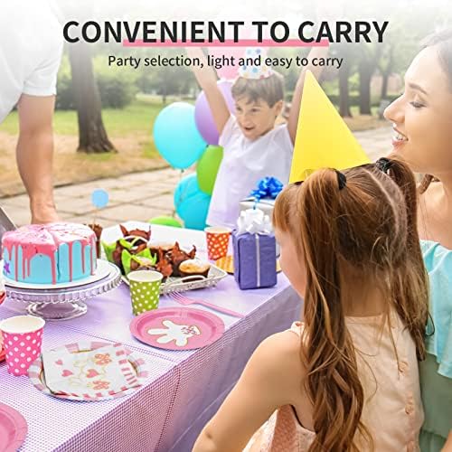 96 Pcs Minnie Tableware Set for 24 Guests Pink Theme Party Supplies