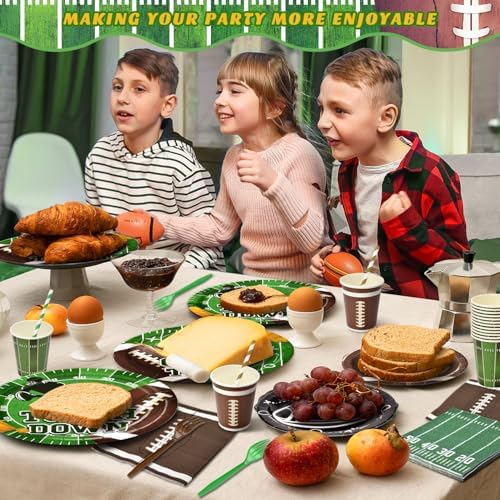 Kinovo 300 Pcs Football Plates Napkins Set Serve 50 Guests