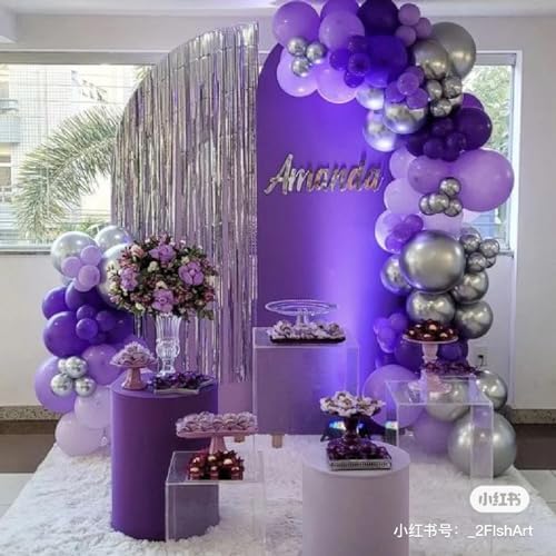 102 Purple Balloons 18In 12In 10In 5In Party Decoration Kit