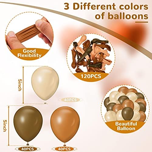 Chalyna 120 Pcs 5 Inch Brown Balloons Party Decorations