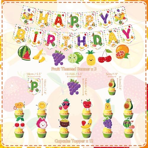 Fruit Party Decorations with Balloons and Banners