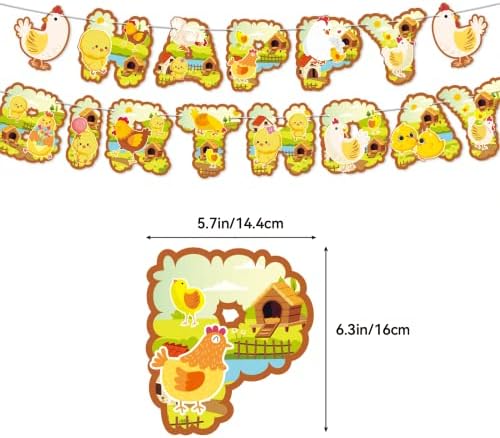 Chicken Party Decorations Birthday Balloons Cake Topper Set