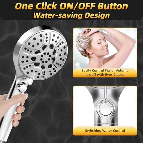 L-ife 10-Mode Handheld Shower Head with 59 Inch Hose