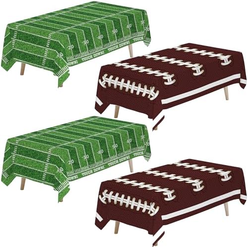 4 Pack Football Party Decorations Tablecloth