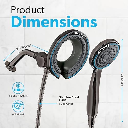 BLACKDECKER 5-Function Handheld Shower Head with Diverter