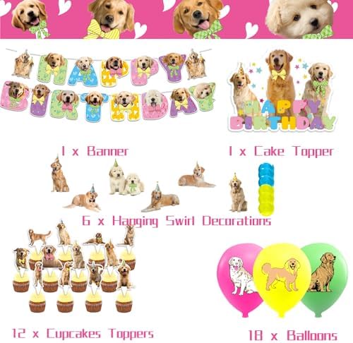 Golden Retriever Birthday Decorations Set