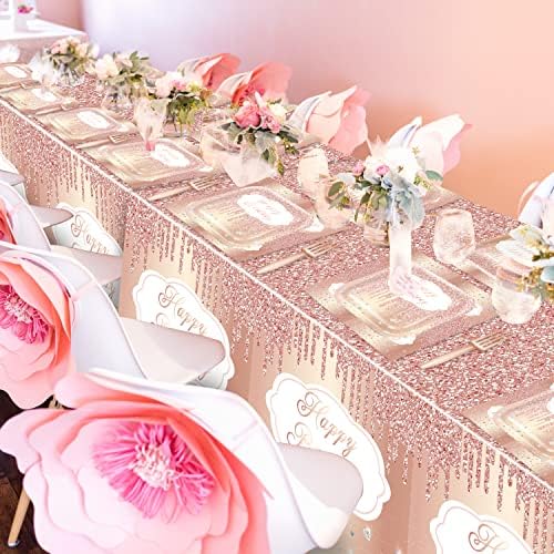 81 Pieces Rose Gold Party Decorations - 20 Serving Set