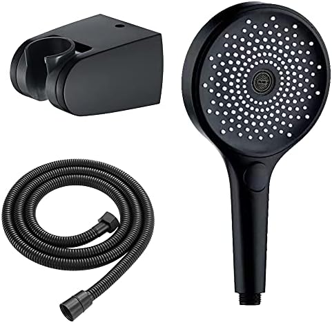 High Pressure ABS Handheld Showerhead with Holder 3 Spray Modes Black