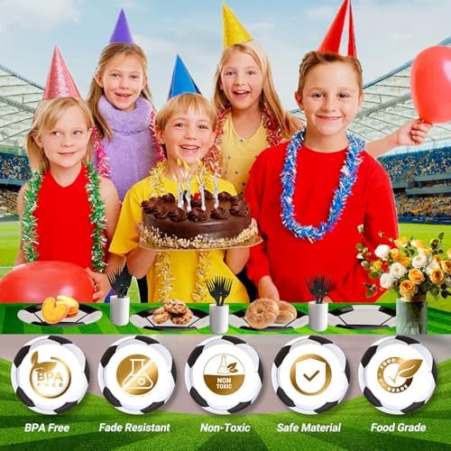 96 Pcs Soccer Themed Party Tableware Set