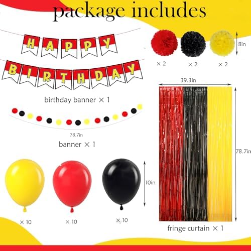 Cartoon Anime Birthday Decor Kit with Balloons and Banners