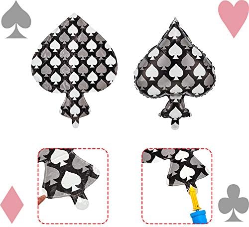 Skylety 8 Piece Casino Theme Balloons Playing Cards Decoration Kit