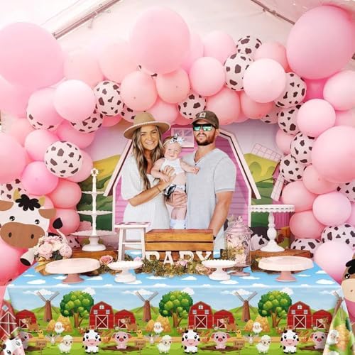 4 Pcs Farm Animal Tablecloths 51x86 Inches Farmhouse Decor