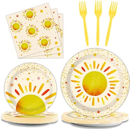 96 Piece Boho Sun Party Tableware Set