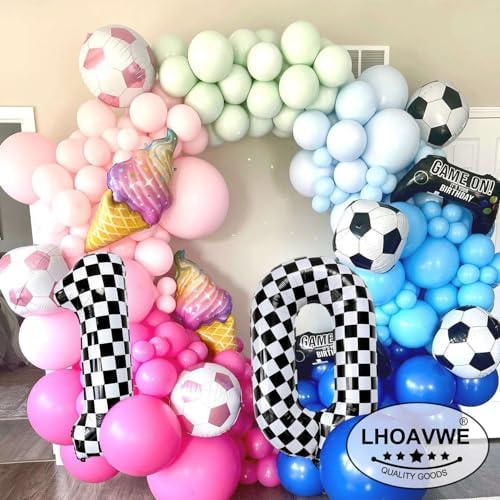 Checkered Number 5 Balloons 40 Inch Race Car Decorations