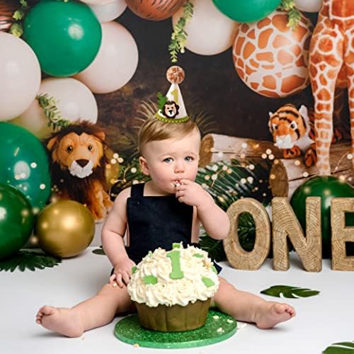 Lion First Birthday Crown for Boys - Jungle Safari Party Hat