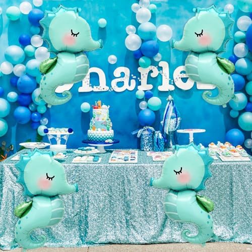 4PCS Large Seahorse Balloons Ocean Birthday Decorations