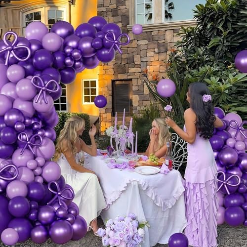 Purple Balloon Arch Garland Kit for Birthday Decorations