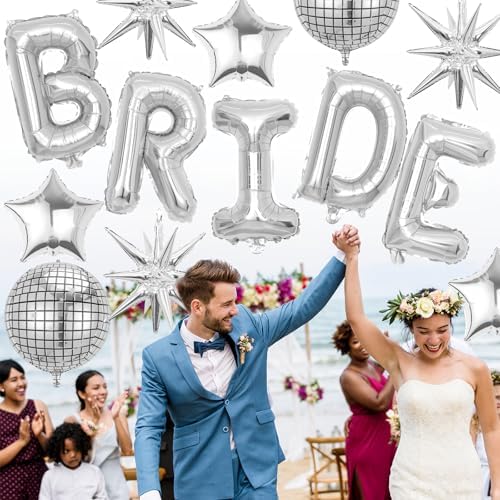 Silver Bride Balloons Decor Set for Bridal Shower