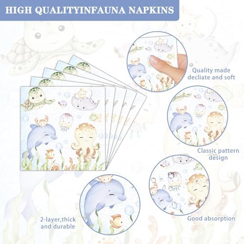 168 Pcs Under The Sea Baby Shower Tableware Set