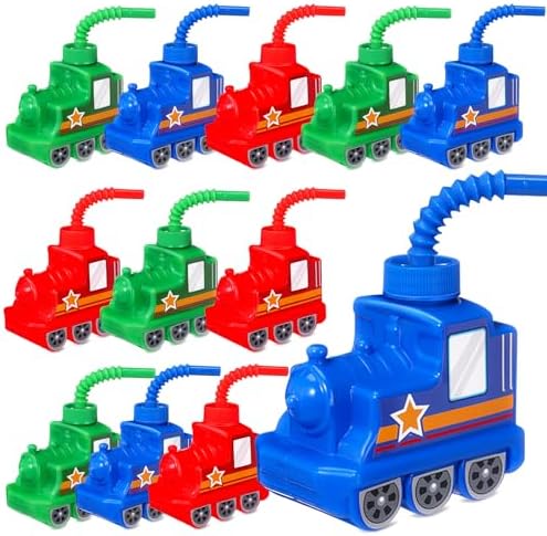 Tanlade 12 Pack Train Cups with Straws