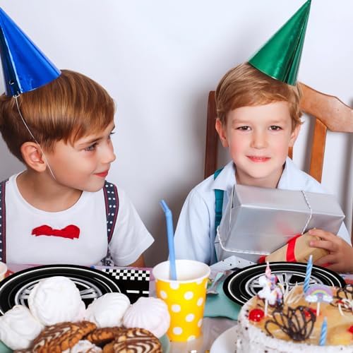 96 Pcs Race Car Party Plates Napkins Set for Kids Birthday