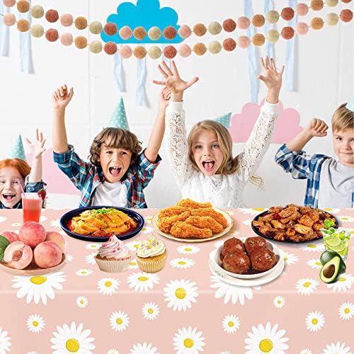 3 Pack Daisy Flower Tablecloths for Birthday Parties