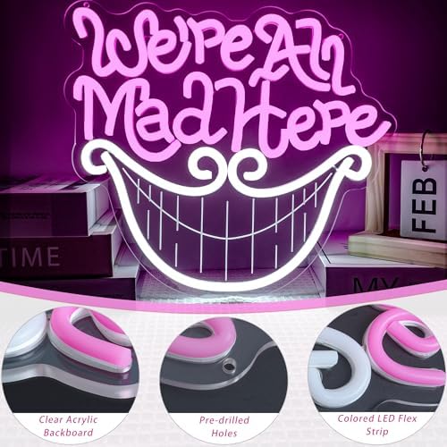 Mad Hatters Tea Party Neon Sign Were All Mad Here