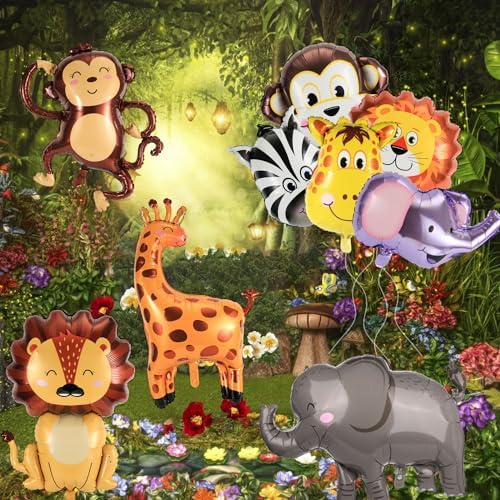 10pcs Jungle Safari Animal Balloons for Parties
