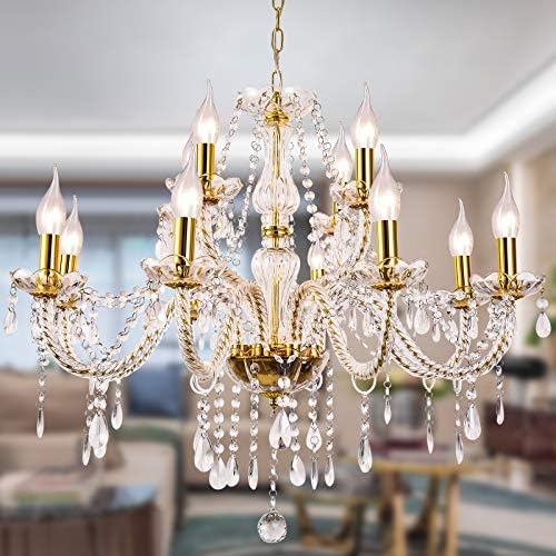 Modern Luxurious Gold Crystal Chandelier with 12 Lights