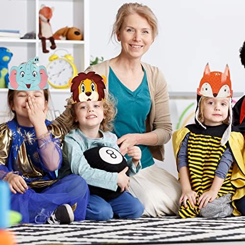 12 Piece Jungle Safari Animal Party Hats for Kids