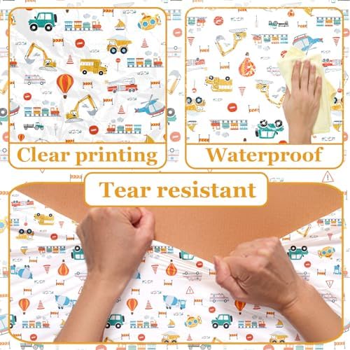 HAKOTI 3Pack Truck Themed Plastic Tablecloth for Birthday Party