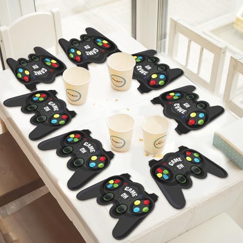 50 PCS Game Themed Party Plates for Kids Birthday Party Supplies