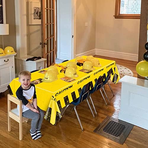4 Pcs Construction Party Tablecloths - Rectangle Design for Kids Boys Birthday
