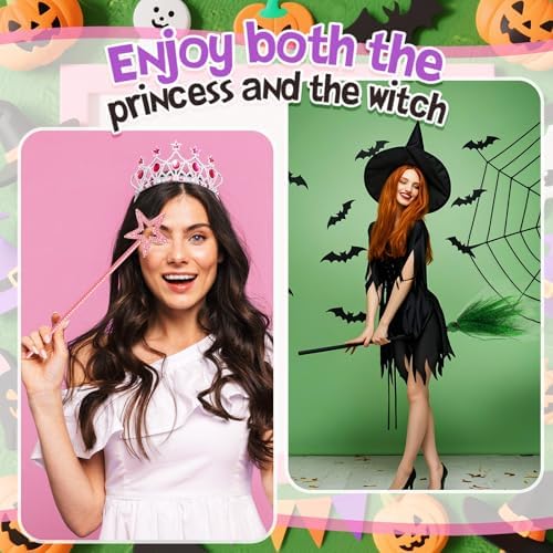 Halloween Witches Broom and Wand Set for Costume Parties