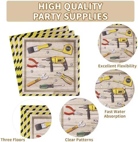 Grencian 96 Pc Handyman Tools Party Plates Set